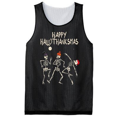 Hallothanksmas Skeleton Christmas Halloween Thanksgiving Fun Mesh Reversible Basketball Jersey Tank