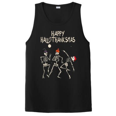 Hallothanksmas Skeleton Christmas Halloween Thanksgiving Fun PosiCharge Competitor Tank