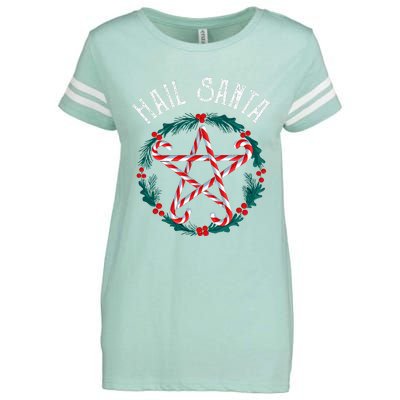 Hail Santa Candy Cane Pentagram Gothmas Enza Ladies Jersey Football T-Shirt