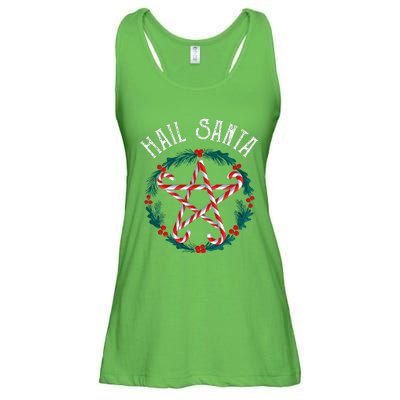 Hail Santa Candy Cane Pentagram Gothmas Ladies Essential Flowy Tank