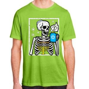 Hanukkah Skeleton Coffee Chanukah Jewish Festival  Adult ChromaSoft Performance T-Shirt