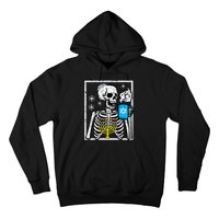 Hanukkah Skeleton Coffee Chanukah Jewish Festival  Hoodie