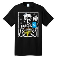 Hanukkah Skeleton Coffee Chanukah Jewish Festival  Tall T-Shirt