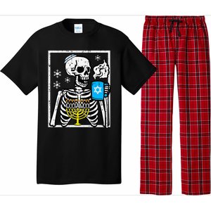 Hanukkah Skeleton Coffee Chanukah Jewish Festival  Pajama Set