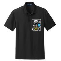 Hanukkah Skeleton Coffee Chanukah Jewish Festival  Dry Zone Grid Polo