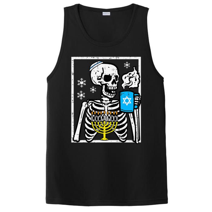 Hanukkah Skeleton Coffee Chanukah Jewish Festival  PosiCharge Competitor Tank