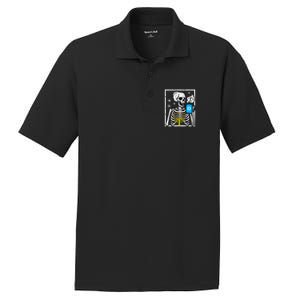 Hanukkah Skeleton Coffee Chanukah Jewish Festival  PosiCharge RacerMesh Polo