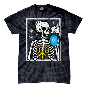 Hanukkah Skeleton Coffee Chanukah Jewish Festival  Tie-Dye T-Shirt