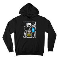 Hanukkah Skeleton Coffee Chanukah Jewish Festival  Tall Hoodie