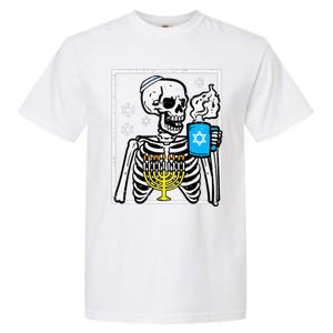 Hanukkah Skeleton Coffee Chanukah Jewish Festival  Garment-Dyed Heavyweight T-Shirt