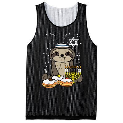 Hanukkah Sloth Chanukah Jewish  Mesh Reversible Basketball Jersey Tank