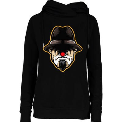 Halloween Scary Clown Cholo Gangster Womens Funnel Neck Pullover Hood