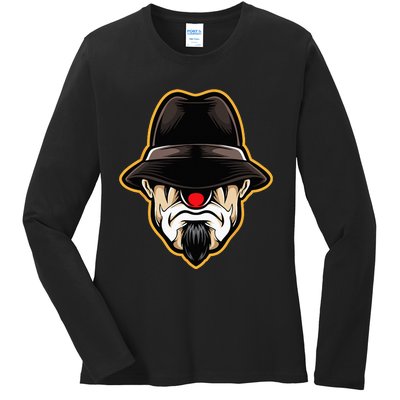 Halloween Scary Clown Cholo Gangster Ladies Long Sleeve Shirt