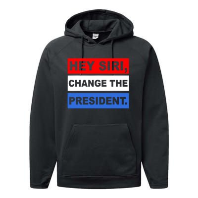 Hey Siri Change The President Funny Political Performance Fleece Hoodie