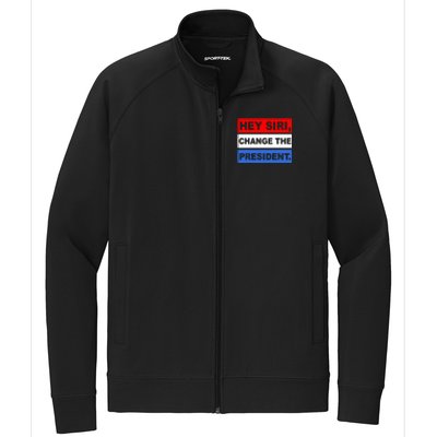 Hey Siri Change The President Funny Political Stretch Full-Zip Cadet Jacket