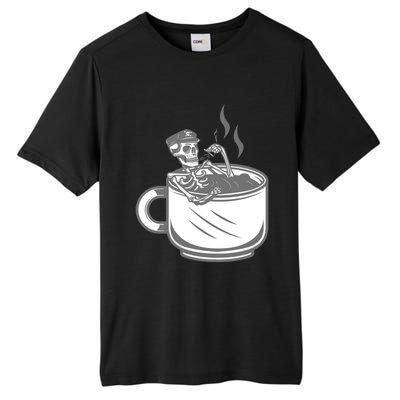 Halloween Skeleton Coffee Cup Vintage Retro Biker Great Gift Tall Fusion ChromaSoft Performance T-Shirt