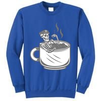 Halloween Skeleton Coffee Cup Vintage Retro Biker Great Gift Sweatshirt