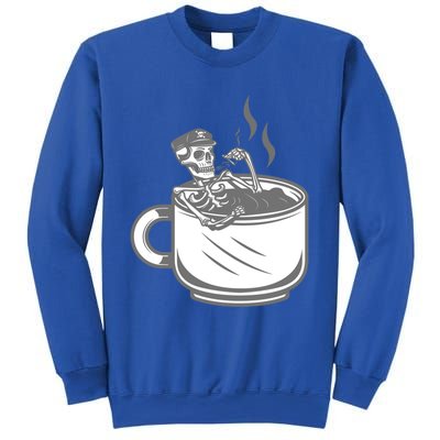 Halloween Skeleton Coffee Cup Vintage Retro Biker Great Gift Sweatshirt