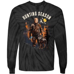 Hunting Season Camo Hunting Trump Duck Hunting Trump 2024 Tie-Dye Long Sleeve Shirt