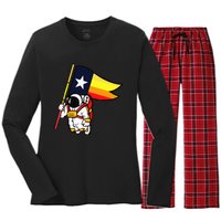 Houston Space City Astronau Women's Long Sleeve Flannel Pajama Set 