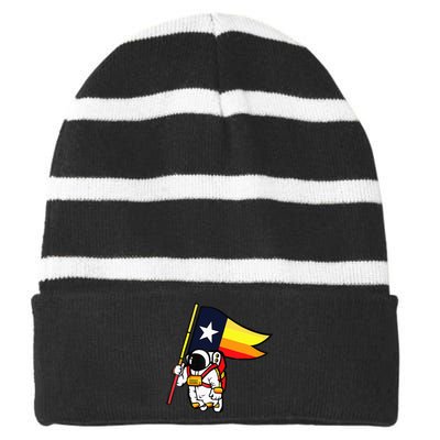 Houston Space City Astronau Striped Beanie with Solid Band