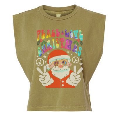 Hippie Santa Claus Tye Dye Peace Love Ugly Christmas Gift Garment-Dyed Women's Muscle Tee