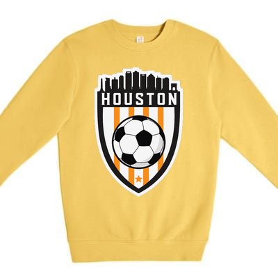 Houston Soccer City Skyline Futbol Club Match Day Fan Premium Crewneck Sweatshirt