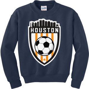 Houston Soccer City Skyline Futbol Club Match Day Fan Kids Sweatshirt