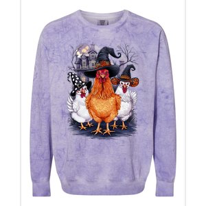 Halloween Spooky Chickens Witch Halloween Spooky Autumn Colorblast Crewneck Sweatshirt