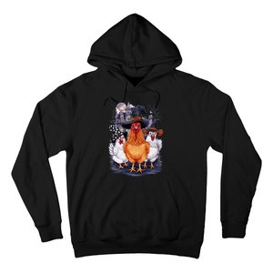 Halloween Spooky Chickens Witch Halloween Spooky Autumn Hoodie