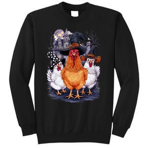 Halloween Spooky Chickens Witch Halloween Spooky Autumn Sweatshirt