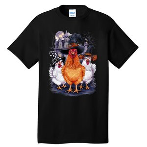 Halloween Spooky Chickens Witch Halloween Spooky Autumn Tall T-Shirt