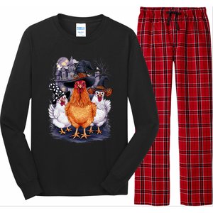 Halloween Spooky Chickens Witch Halloween Spooky Autumn Long Sleeve Pajama Set