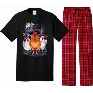 Halloween Spooky Chickens Witch Halloween Spooky Autumn Pajama Set