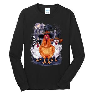 Halloween Spooky Chickens Witch Halloween Spooky Autumn Tall Long Sleeve T-Shirt