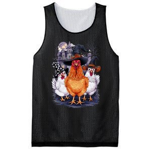 Halloween Spooky Chickens Witch Halloween Spooky Autumn Mesh Reversible Basketball Jersey Tank