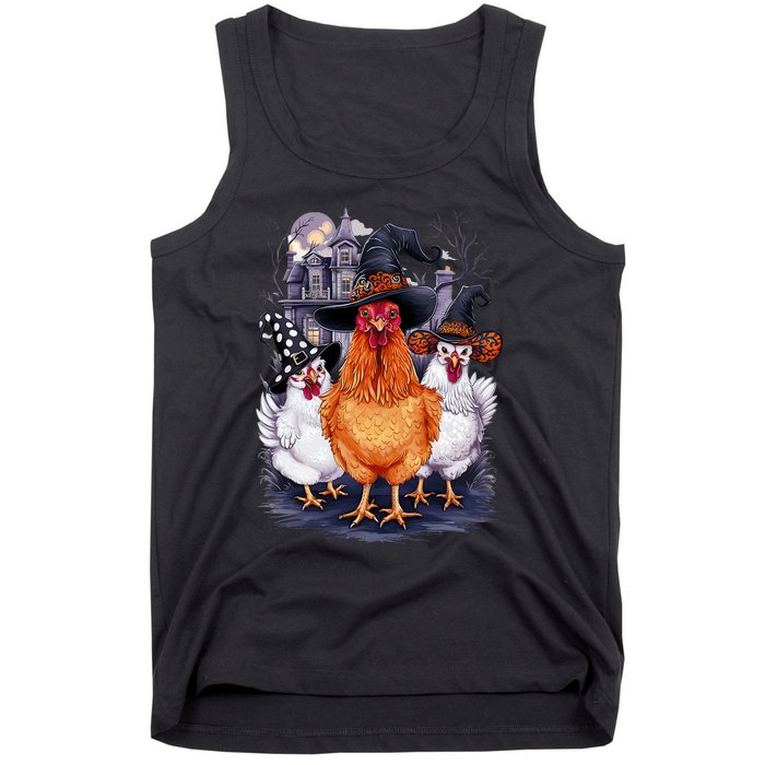 Halloween Spooky Chickens Witch Halloween Spooky Autumn Tank Top