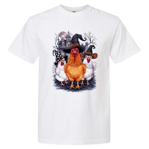 Halloween Spooky Chickens Witch Halloween Spooky Autumn Garment-Dyed Heavyweight T-Shirt