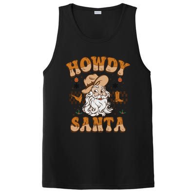 Howdy Santa Cowboy Santa Western Vintage Xmas Gift PosiCharge Competitor Tank