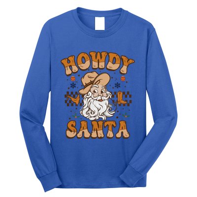 Howdy Santa Cowboy Santa Western Vintage Xmas Gift Long Sleeve Shirt