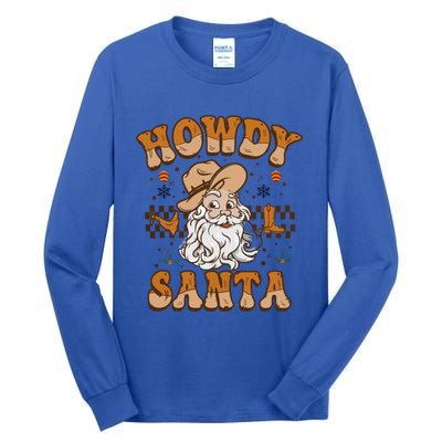 Howdy Santa Cowboy Santa Western Vintage Xmas Gift Tall Long Sleeve T-Shirt