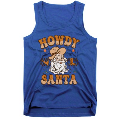 Howdy Santa Cowboy Santa Western Vintage Xmas Gift Tank Top