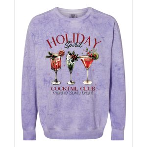 Holiday Spirit Coctail Club Sweatshirt Christmas Cocktail Colorblast Crewneck Sweatshirt