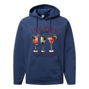 Holiday Spirit Coctail Club Sweatshirt Christmas Cocktail Performance Fleece Hoodie