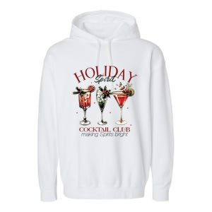 Holiday Spirit Coctail Club Sweatshirt Christmas Cocktail Garment-Dyed Fleece Hoodie