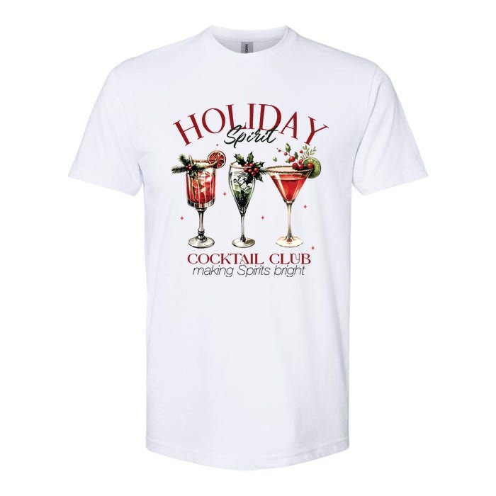 Holiday Spirit Coctail Club Sweatshirt Christmas Cocktail Softstyle CVC T-Shirt