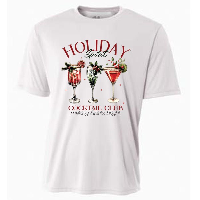 Holiday Spirit Coctail Club Sweatshirt Christmas Cocktail Cooling Performance Crew T-Shirt