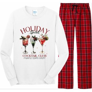 Holiday Spirit Coctail Club Sweatshirt Christmas Cocktail Long Sleeve Pajama Set