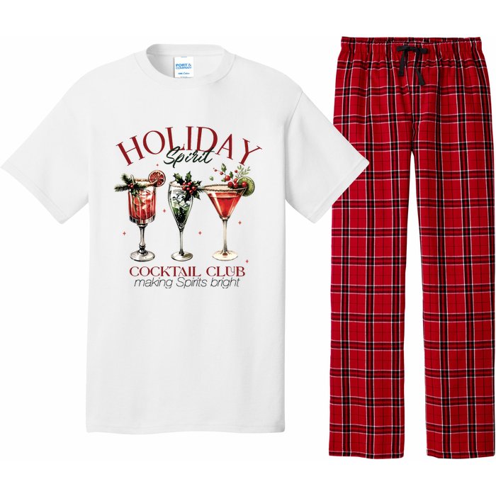 Holiday Spirit Coctail Club Sweatshirt Christmas Cocktail Pajama Set