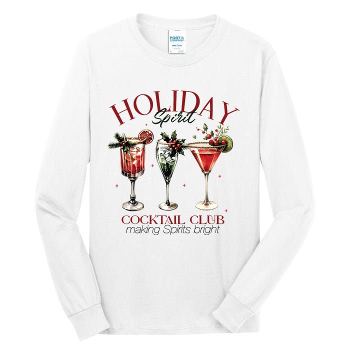 Holiday Spirit Coctail Club Sweatshirt Christmas Cocktail Tall Long Sleeve T-Shirt